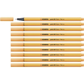 STABILO Point 88 Fineliner Pen,Neon Orange,Pack of 10