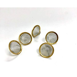 Thick Stainless Steel Gold Screens Pipe Filter with Reinforced Gold Rim 5 Pieces Reusable (Small)
