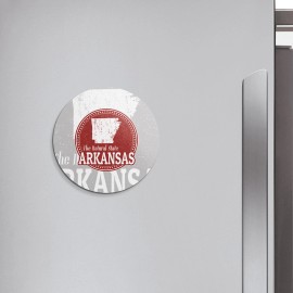 Unbranded Arkansas USA State Map Grunge | 4'' X 4'' Round Decorative Magnet