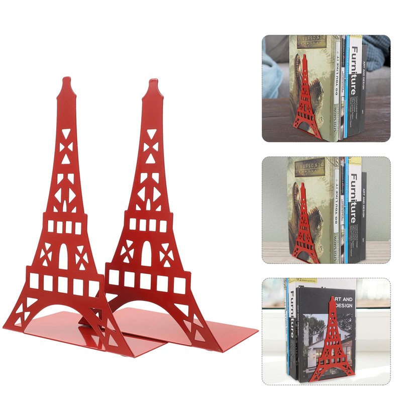 BESTOYARD 2 Pcs Genesis Eiffel Tower Bookends Stylish Reusable Tower