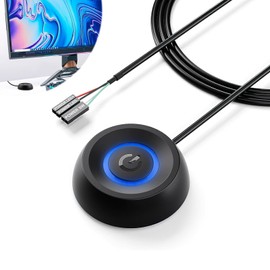 FunnAura PC Power Button, PC Power Switch Cable 1.8m with LED Light