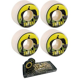 Satori Movement 52mm Elephant Skateboard Wheels - 84b with Viper Strike 8mm Precision ABEC 7 Skateboard Bearings - Bundle of 2 Items