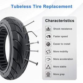 SYACHI 10x2.125 Scooter Tires [Slot 43mm] 10x2.125 Honeycomb Solid Tires No Inflation, No Maintenance, No Piercing Heavy Duty Replacement Wheels for Segway Ninebot F20, F25, F30, F40, D28U，1 Pack