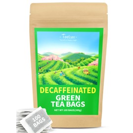 TeeLux Decaf Green Tea Bags, Pure Decaffeinated Green Tea, Super Antioxidant, 100 Count Tea Bags for Hot & Iced Tea
