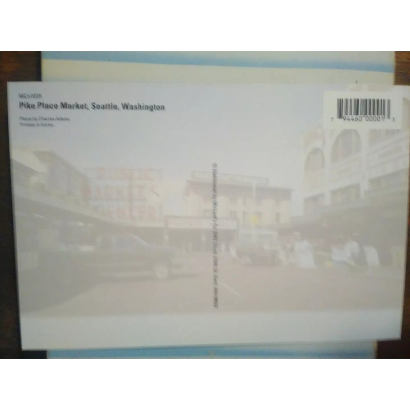 6.00 BEAUTIFUL POST CARD OVER THE PIKE'S PLACE MARKET SEATTLE