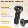 METALLIXITY Flat Head Hex Socket Cap Screws Bolts(M6-1x45) 15Pcs, Steel