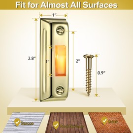 Dreyoo Metal Doorbell Push Button, Heavy Duty Metal Door Bell Wired Button LED Lighted Wall Mounted Doorbell Push Buttons for Home, Universal Garage Door Opener Switch Property in Copyright(Gold)