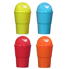 Hammont Mini Trash Can for Car - 4 Pack, 3.75"x6.5" Car Trash Bin - Cute Car Accessories, Colorful Car Garbage Can - Compact and Convenient Trash Can for Car
