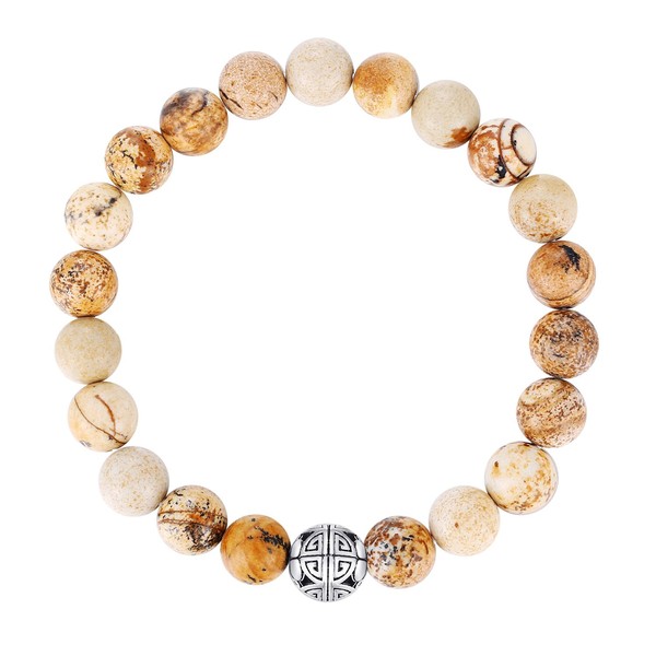 Natural 8mm Gemstones MetJakt Healing Crystal Stretch Beaded Bracelet Bangle