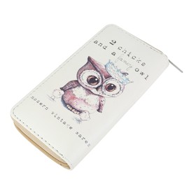 DonDon Women's Owl Purse Beige