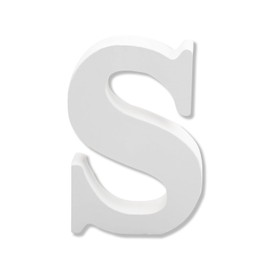 Bojueshaw White Wooden Letters,4 Inch Standing Alphabet,DIY Paintable Letters for Arts & Crafts,Home Decor, Weddings & Parties(Letter S)