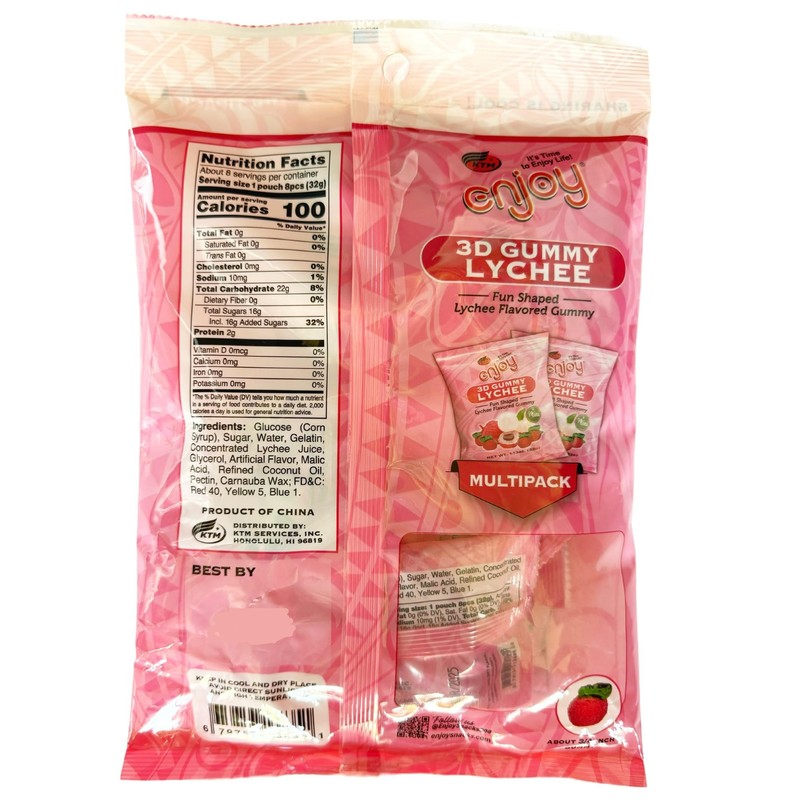 Enjoy Hawaii 3D Fun Shaped Mini Lychee Gummy Multipack