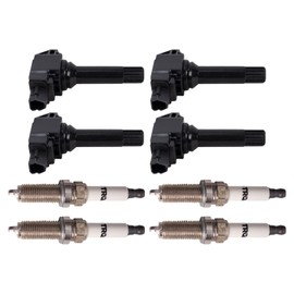 TRQ Ignition Coil and Spark Plug Kit 8 Piece Iridium Spark Plugs Compatible with 2015-2019 Subaru Legacy 2015-2019 Outback 2017-2018 Forester 2016-2017 Crosstrek 2015 XV Crosstrek