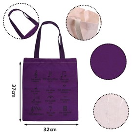 VAMSII Funny Music Note Tote Bag Music Teacher Canvas Bag Music Producer Gifts Music Lover Band Gift Musical Note Themed Gift (PP-M notation tote)