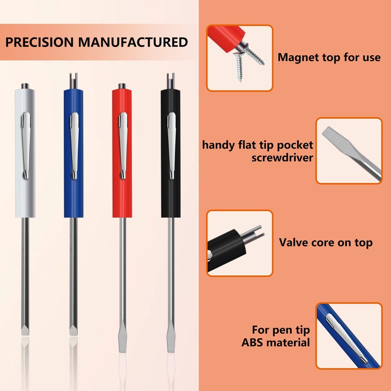 4pcs Pocket Screwdriver Set with 1 Synthetic Leather Case, Removable