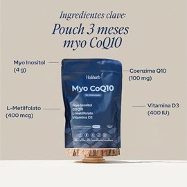 Holiherb Myo Inositol Metil Folato Coq10 100mg Suplemento Polvo Rinde Meses Porciones