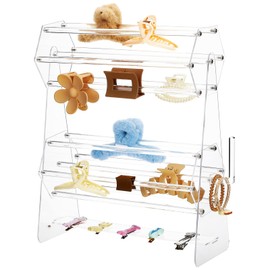 Lineshading Acrylic Claw Clip Holder 360 Degree Rotating Claw Clip Organizer Girl Hair Accessories Organizer Hair Clip Holder Organizer Storage Display Clear Stand for Girl Women Vanity Dressing Table