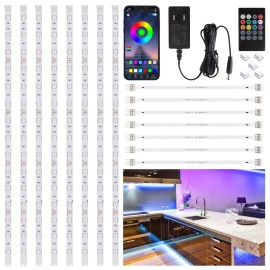 SIXDEFLY 8 PCS RGB Under Cabinet Lighting Kit, App and Remote Control Led Strip Lights...