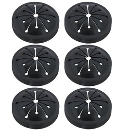 WELURE Garbage Disposal Rubber Drain Insert, 6x Garbage Disposal Cover, 3.1 Inch Garbage Disposal Splash Guard, Disposal Splash Guard, Kitchen Sink Rubber Drain Guard - Black