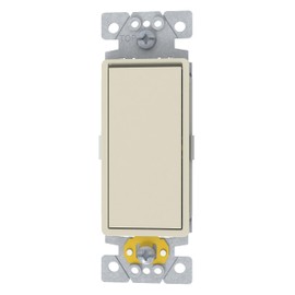 Square D by Schneider Electric X-Series 3 Way Rocker Light Switch, Single Pole Light Switch, Modular Design for Easy Color Upgrades, 1 Gang, 15 Amp, 120/277V, UL Listed, Light Almond (SQR14131LA)