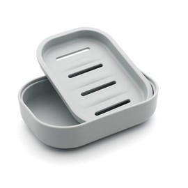 UVIVIU Plastic Soap Dish with Drainage,Soap Dishes Holder for Bathroom Shower，Keep Soap Dry and Easy Cleaning (Grey blue)