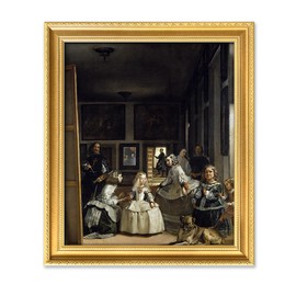 IPIC - Las Meninas by Diego Velazquez, Classic Gold Framed Art, Giclee Prints on Cotton Canvas Matched with Solid Wood Frame, Image Size:24X20,Total: 28.8x24.8, Made In USA
