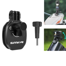 DGBAY Motorcycle Windshield Clip for DJI Osmo Pocket 3/GoPro, Motorcycle Windshield Camera Clamp Aluminium Alloy Mount for GoPro Hero 13 12 11 10 9 8
