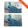 Dujiea Beautiful Peacock Set of 6 Placemat, Durable Placemats for