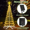 Outdoor Solar Christmas Cone Tree Lights, 8ft 442 LED Christmas