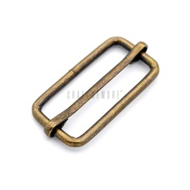 CRAFTMEMORE Triglide Slider 1 1/4", 1 1/2" Belt Keeper Movable Bar Slider Strap Adjuster Rectangle Strap Keeper Purse Making (1 1/2" x 10 pcs, Antique Brass)
