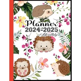 Hedgehog Gift: Hedgehogs Pattern Monthly Planners: Two (2) Years Monthly Planner & Personal Scheduler, Logbook with 24 Months Calendar