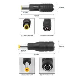 Tonton DC Power Plug Connectors 8mm DC 7909 Male to DC 5.5mm x 2.1mm Female Adapter and 5.5mm x 2.1mm Male to DC 8mm 7909 Female for 10W to 200W Solar Panels Solar Generator RV Car Battery Charging