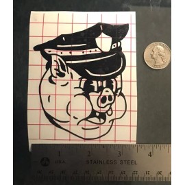 Unbranded Police/Cop Pig Head BLACK vinyl decal weatherproof dishwasher-saf