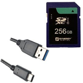 Accessory Kit Compatible with Synergy Digital, Works with Sony Alpha a7S III Digital Camera Includes: EM-USB-TYPEC-3B USB Cable, KSD256GB Memory Card