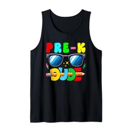 Pre-K Dude Back To School Sunglasses Students Kids Boy Tank Top