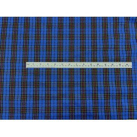 AMORNPHAN 60 Inch Plaid Scottish Traditional Pattern Tartan Motif Printed 100% Woven Cotton Fabric for Clothing Tablecloth Decorative Sewing Arts Crafts Upholstery and Home Accents for 1 Yard (Blue)