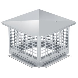 GarveeTech Chimney Cap 13x13 Inch - Heavy-Duty 304 Stainless Steel Mesh Cover, Easy Bottom Installation, Weatherproof & Spark Arrestor for Outside Clay Flue Tile (Fits 11"-13" Adjustable), Silver