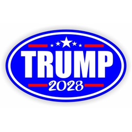 TRUMP 2028 Vinyl Oval Bumper Car Window Decal Sticker Truck Keep America Great