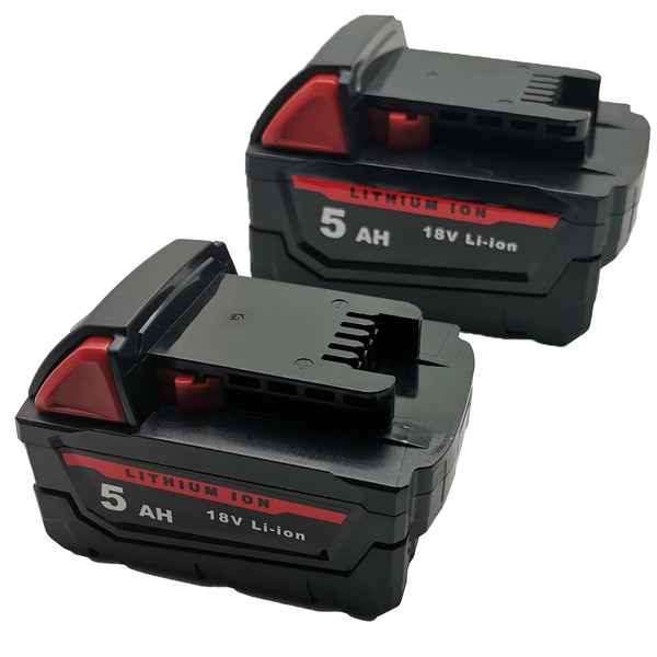 18V 5Ah Battery Replacement for Milwaukee 48-11-1852 M18 Battery, 2