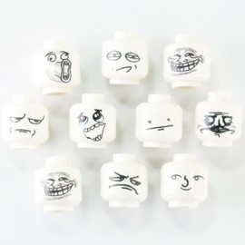 BrickTactical Meme Face Head Pack for Minifigs