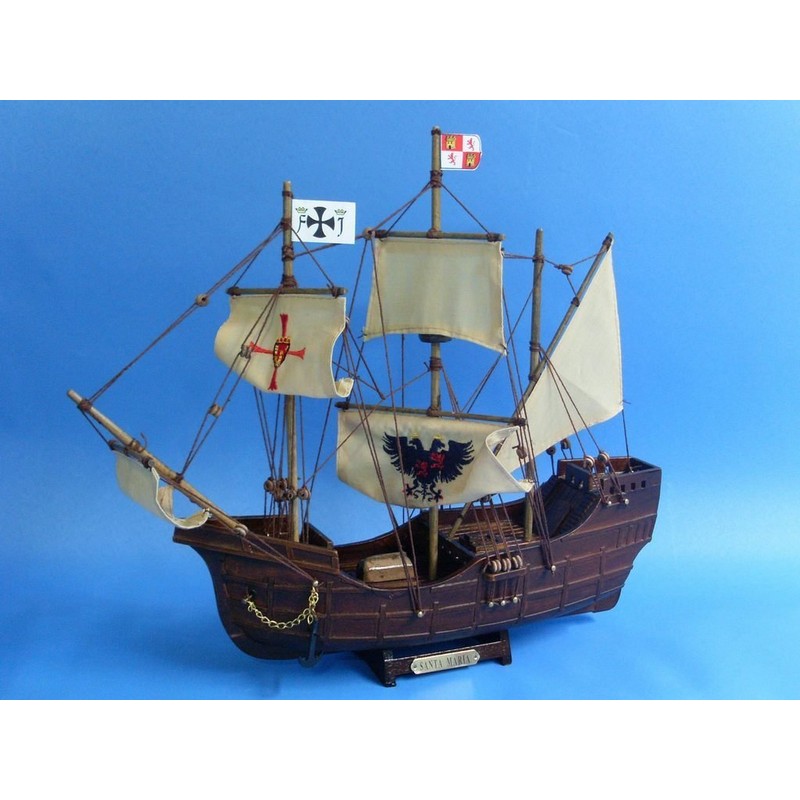 Hampton Nautical Santa Maria with Embroidery Ship, Limited Edition, 14"