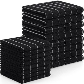 Homaxy Microfiber Kitchen Towels and Dishcloths Set, 16 Pack Soft and Absorbent Dish Hand Towels Bulk, 28 x 16 Inch & 12 x 12 Inch Quick Drying Rags for Washing Dishes, Grey