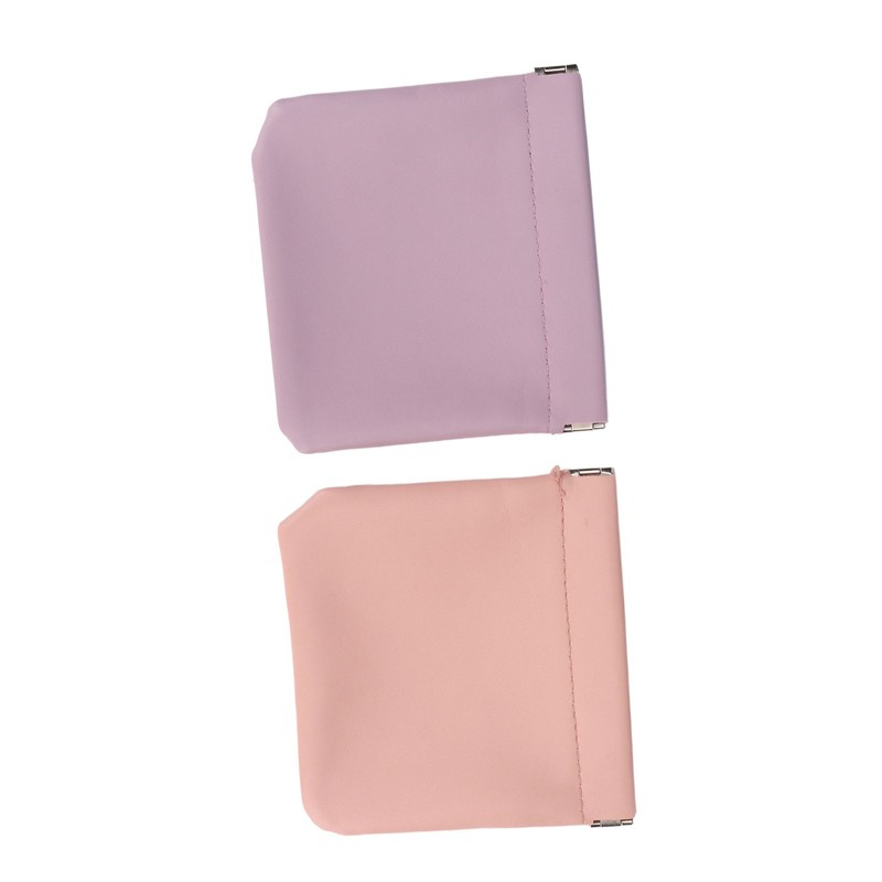 4 Colors Mini Lipstick Storage Bag Automatic Closure Portable PU