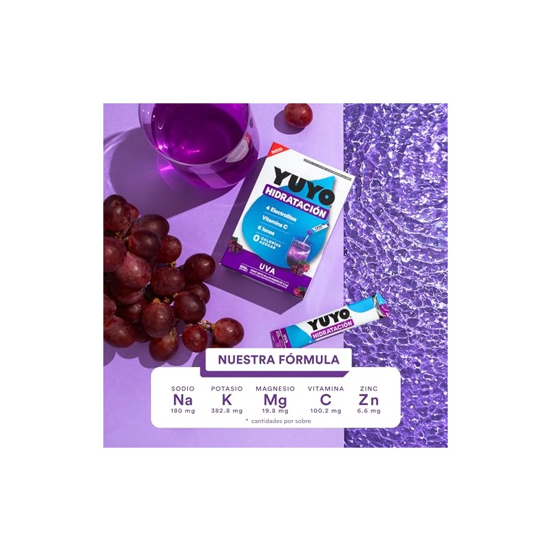 YUYO Vitaminas | 80 Sobres de Electrolitos con Vitaminas en