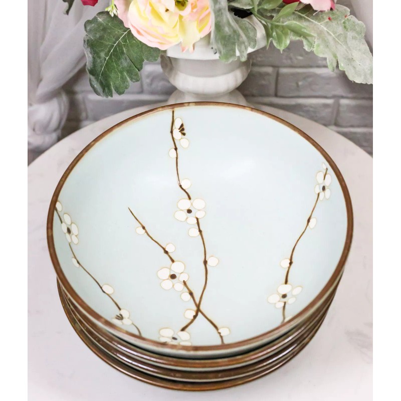 Set Of 4 Japanese Soushun Sakura Cherry Blossoms Porcelain Salad