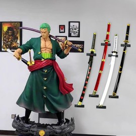 Elifinds Vertical Katana Wall Mount Holder Adjustable Samurai Sword Wall Hanger Sword Collection Slanted Display for Cosplay Blade Tanjirou Zoro Wakizashi Ninja Tanto Spear (1-Tier)