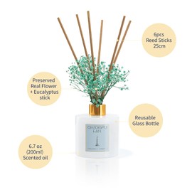 Chloefu Lan Reéd Diffuser,6.7 oz Natural Essential Scented Oil with Diffuser Sticks, Best for Bathroom Decor, Living Room Decor, Home & Office Decor, Aromatherapy Diffuser Oil Gift Set