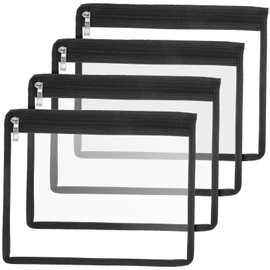 Mipcase 4 Pcs Clear Makeup Bags for Women Portable Zipper Pouches Multifunctional Storage for Cosmetics Stationery Jewelry Transparent Design for Easy Organization and Visibility