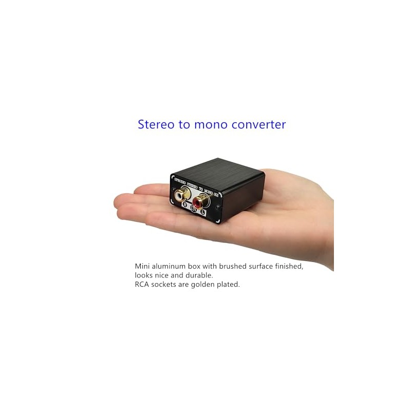 SPRODIO Single Stereo to Dual Mono Audio Converter Mono Out，RCA