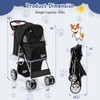 HAPPAWS 4 Wheels Dog Stroller, Foldable Pet Stroller for Small/Medium